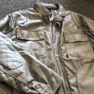 Grey Fashion Leather Jacket